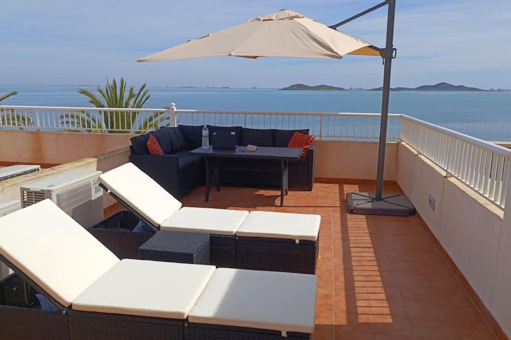Top Floor Apartment Beachhouse, Beautiful Sea View, On The Beach! Cartagena Dış mekan fotoğraf