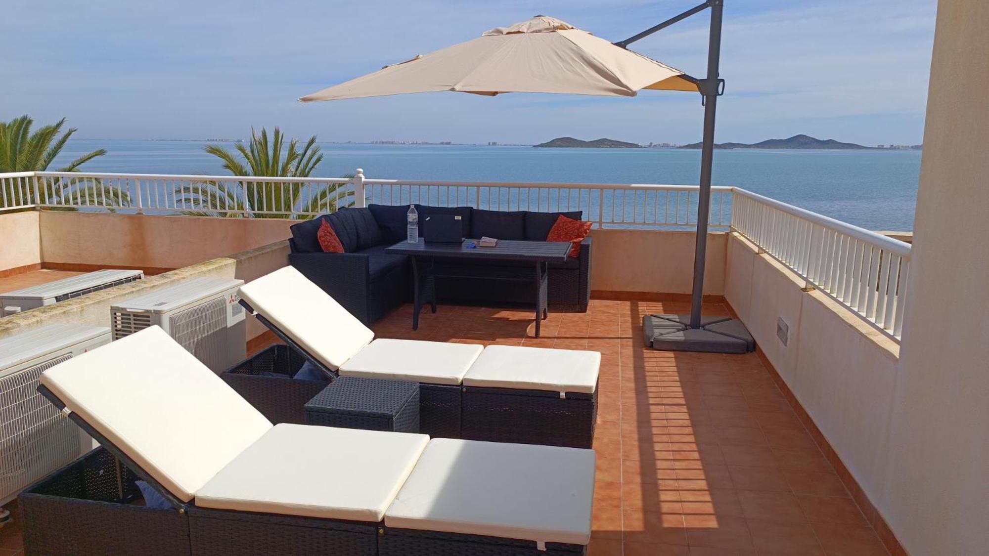 Top Floor Apartment Beachhouse, Beautiful Sea View, On The Beach! Cartagena Dış mekan fotoğraf